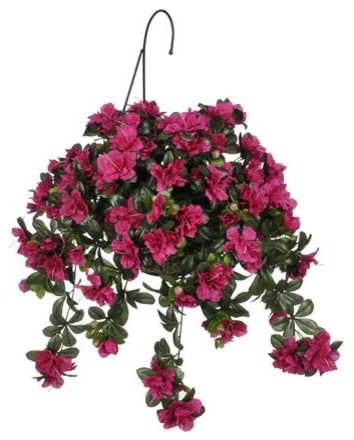 Artificial Violet/Fuchsia Azalea Hanging Basket - Contemporary - Artificial  Flower Arrangements - by House of Silk Flowers, Inc | Houzz