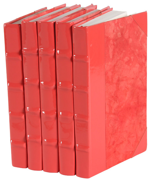 Patent Leather Books, Coral, Set of 5