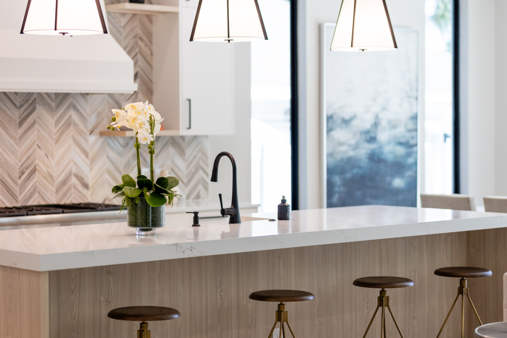Example of a transitional kitchen design in Miami