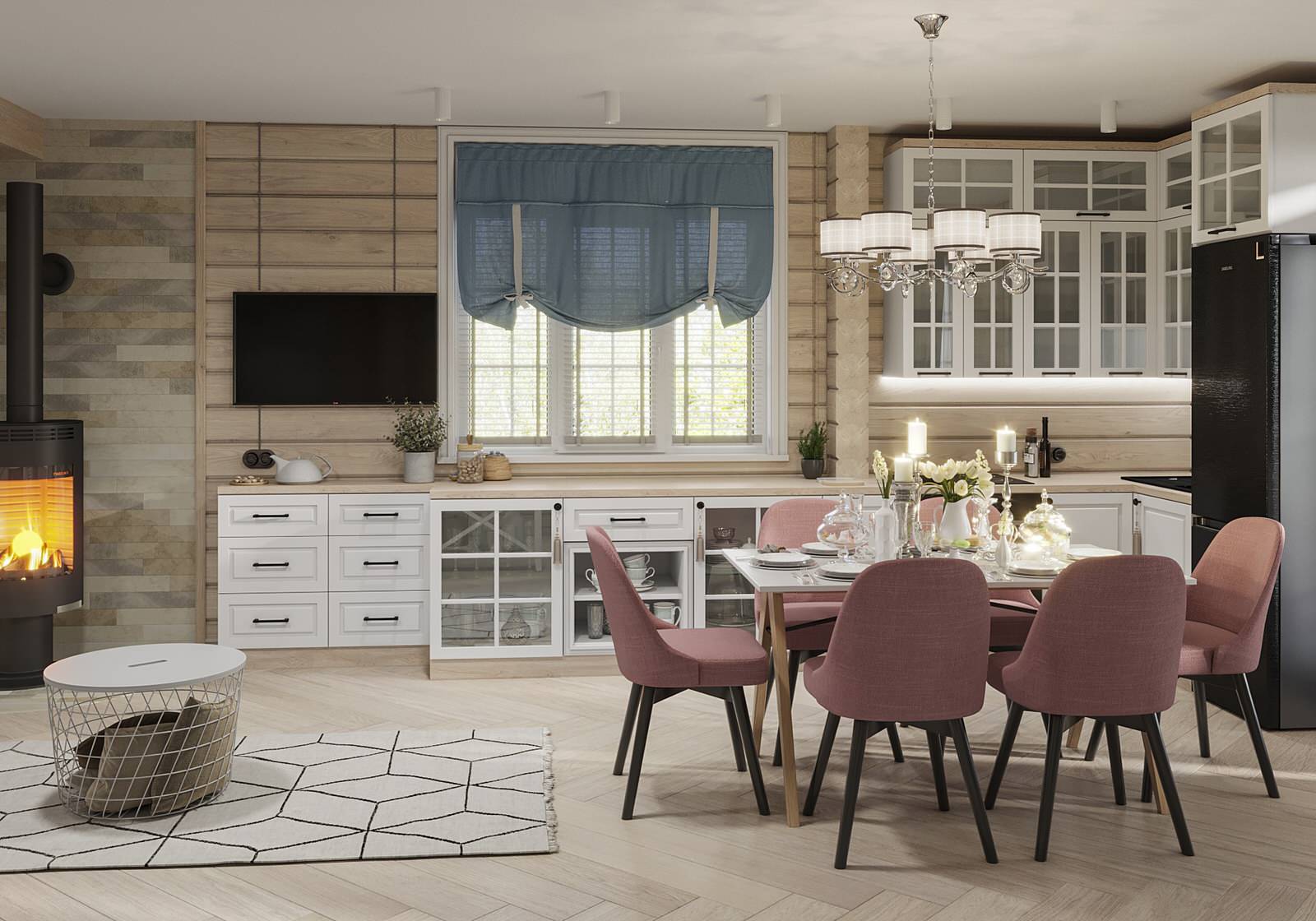 Дизайн интерьера срубного дома