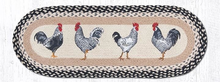 Roosters Oval Patch Runner 13"x36"