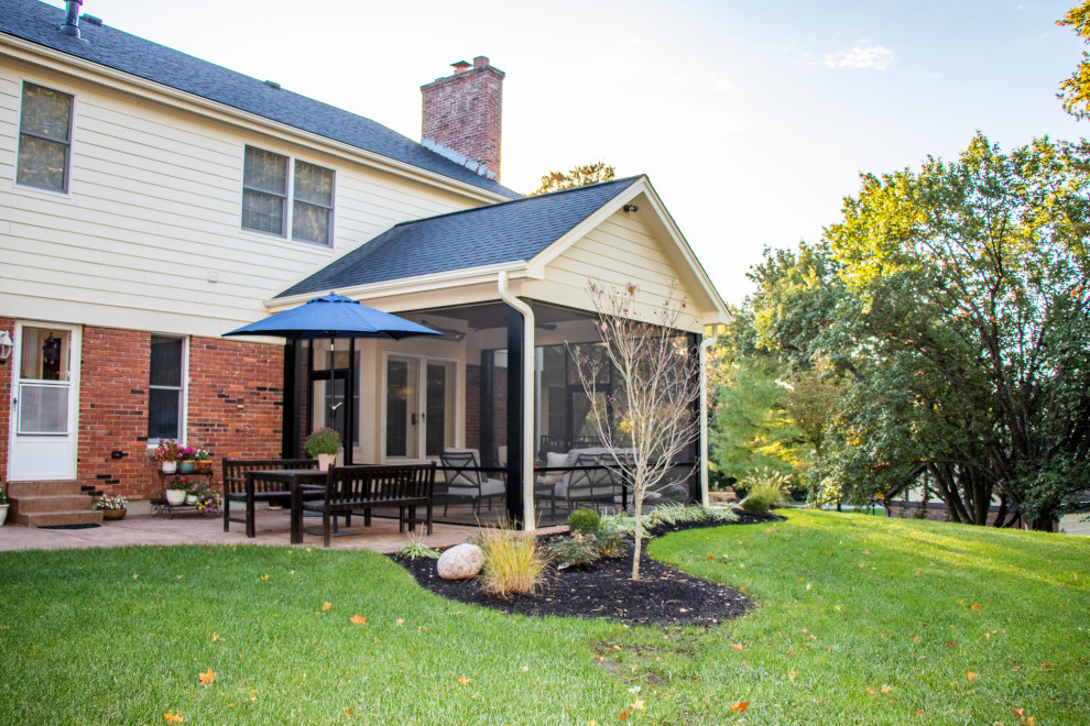 Screen Room and Stamped Patio Patio St Louis by Heartlands Building Company Houzz