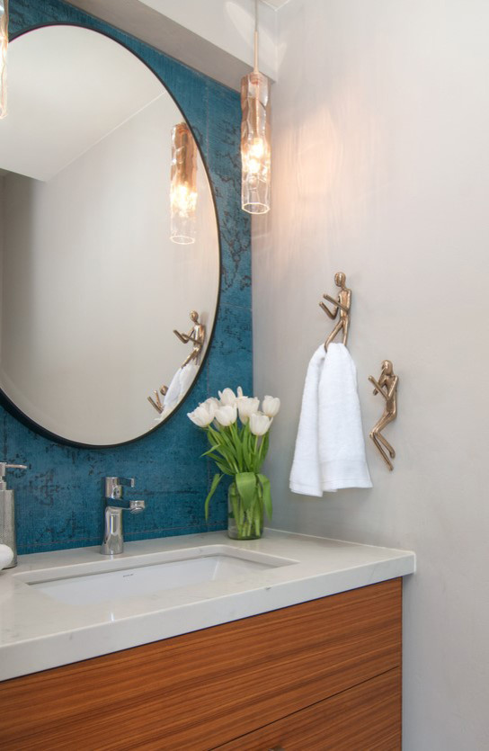 Award Winning Powder Room - Midcentury - San Diego - by FDK Design