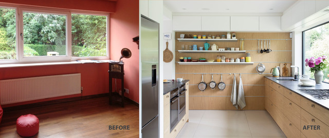 Kitchen Before and After eklektisk-koek