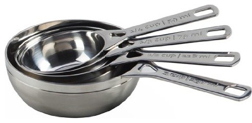 Le Creuset Polished Stainless Steel Measuring Cups Set Of 4 Transitional Measuring Cups By Chef S Corner Store
