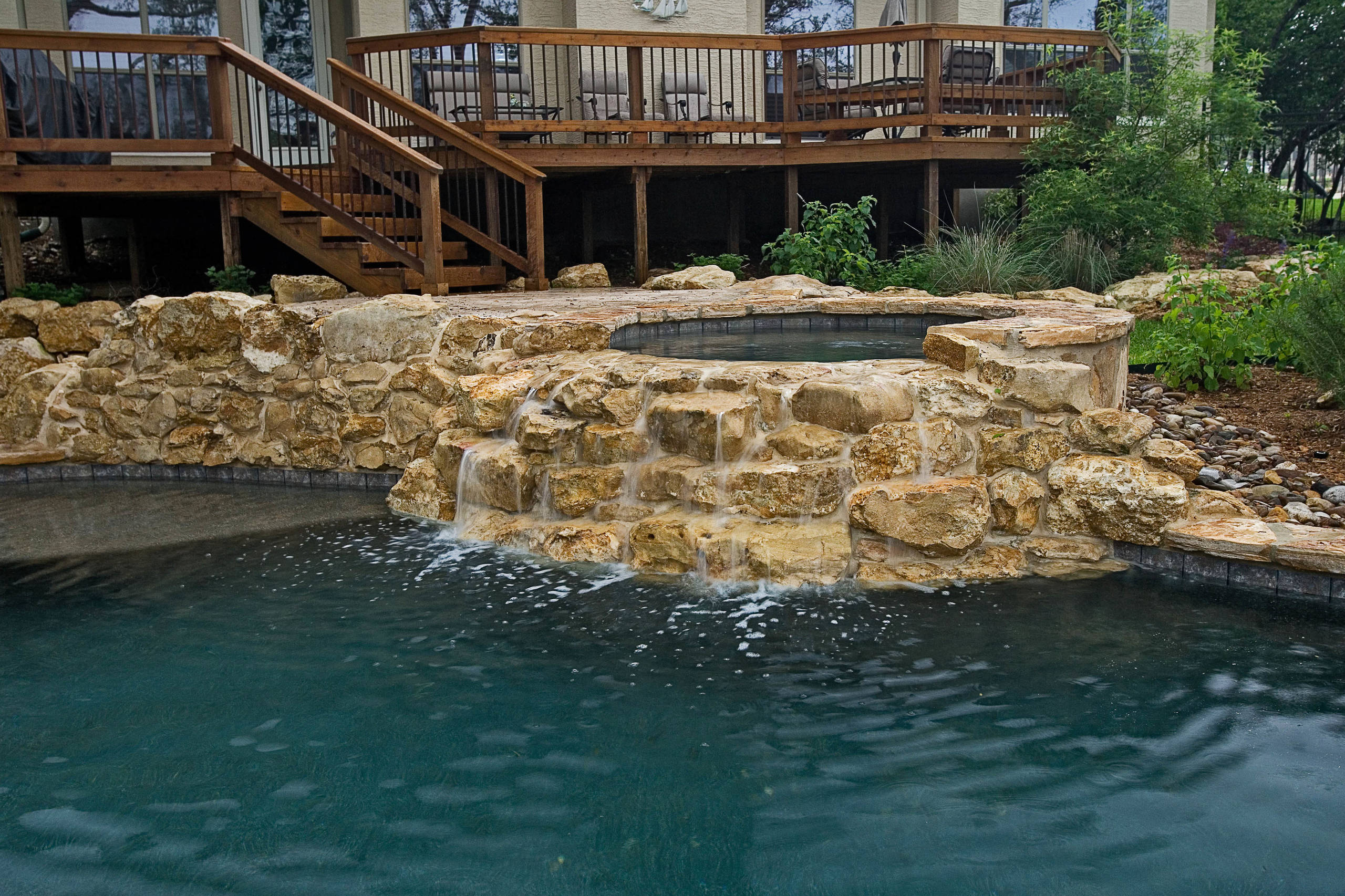 Rustic Natural Pool with Spa