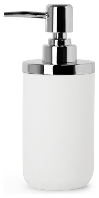 white soap dispenser pump