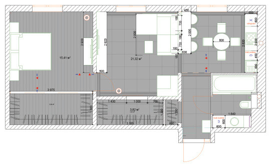 КВАРТИРА-СТУДИЯ 61,17 M2, В СТИЛЕ ПОП-АРТ НА САВВИНСКОЙ НАБ.