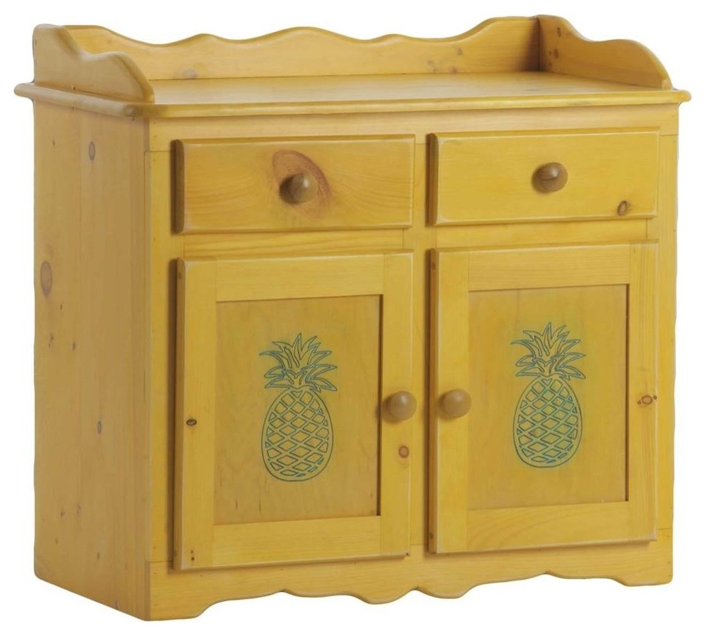 Carver Dry Sink in Yellow with Ocean Pineapples