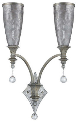 Yosemite CL103S-2GR 2 Light Up Light Wall Sconce Capiz Collection