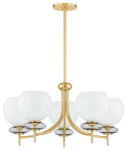 Mitzi Alexia 15" Chandelier Aged Brass - Contemporary - Chandeliers ...