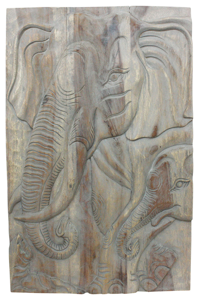 Haussmann® Wood Phuying Woman 24 x 36 in H Agate Grey