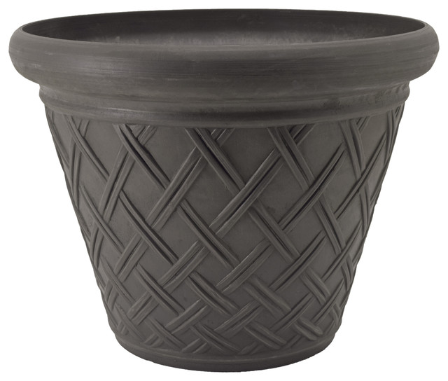 BasketWeave Pot Traditional Outdoor Pots And Planters by Arcadia