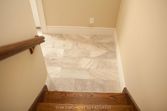 Silver Travertine Entryway Traditional Entry St Louis By