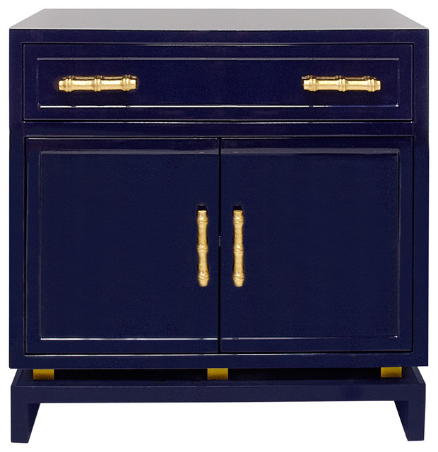 Tracey Hollywood Regency Navy Blue Lacquer Nightstand Cabinet Tracey Hollywood Regency Navy Blue Lacquer Nightstand Cabinet Transitional Nightstands And Bedside Tables By Kathy Kuo Home