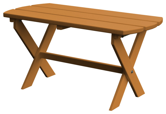 Poly Folding Oval Coffee Table, Cedar