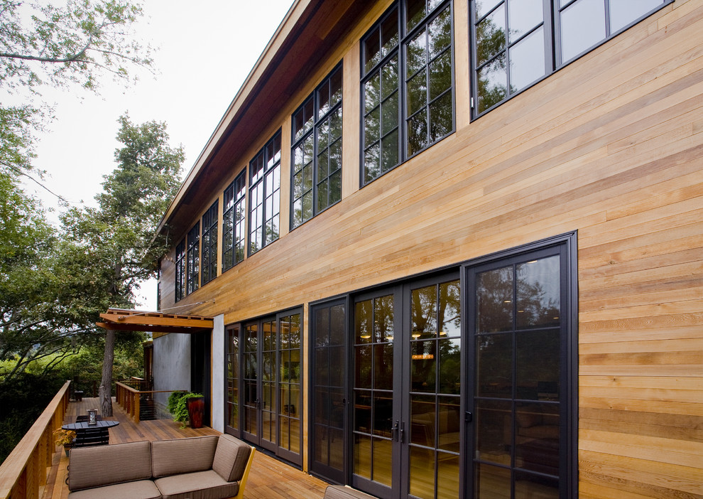 Photo of a country exterior in San Francisco with wood siding.