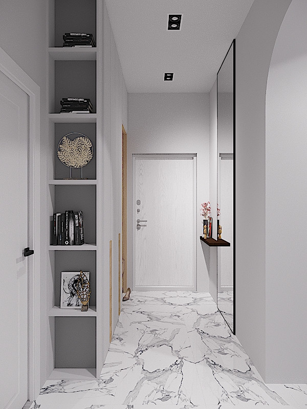 Трекомнатная квартира в серых тонах