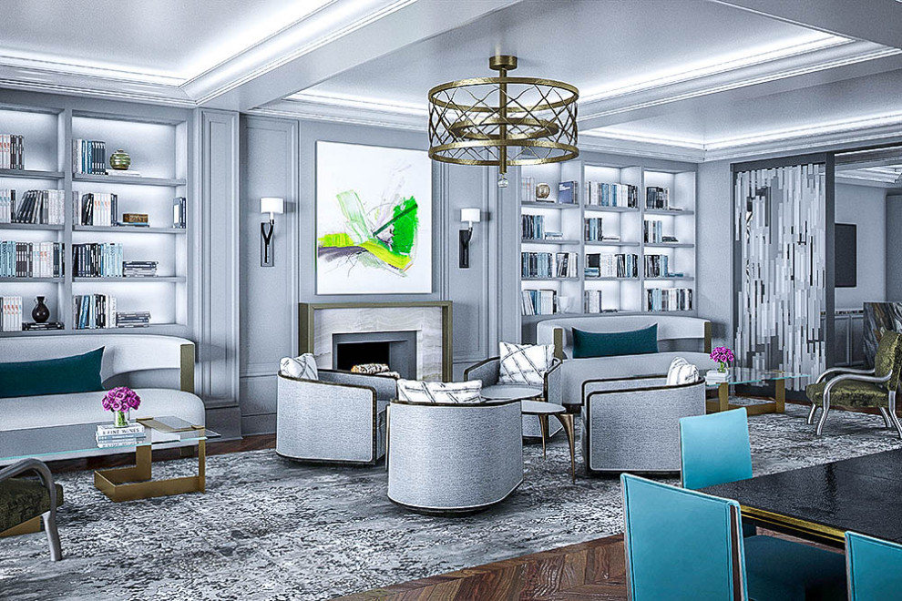 This is an example of a modern living room in Chicago.