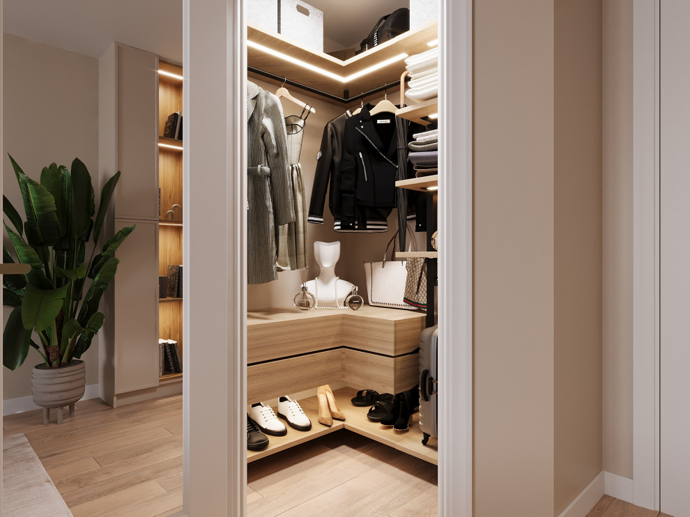 Бежевый в спальне .