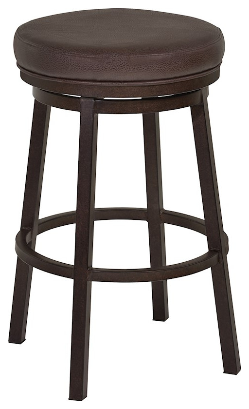 Armen Living Tilden 26" Swivel Backless Barstool, Auburn Bay