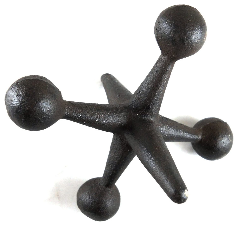 Cast Iron Jack Tabletop Home Accent, 5.25" Midcentury Decorative