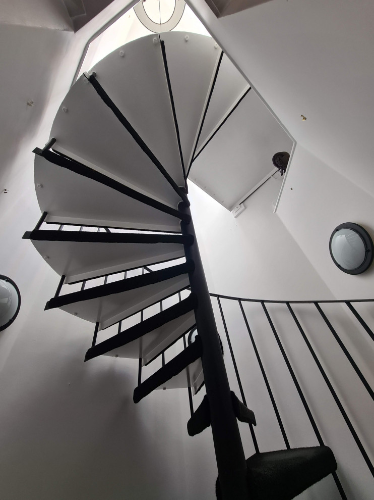 Example of a small minimalist staircase design in London