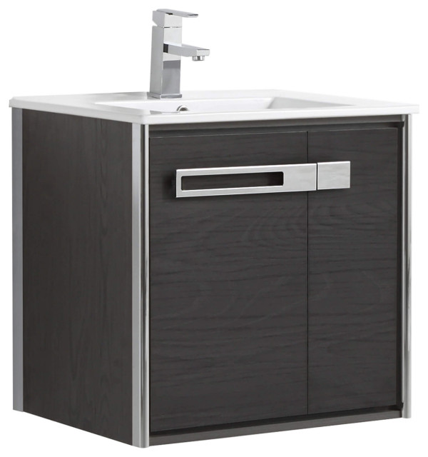 Oakville Wall Mount Bathroom Vanity, 24 Inch Contemporary Bathroom