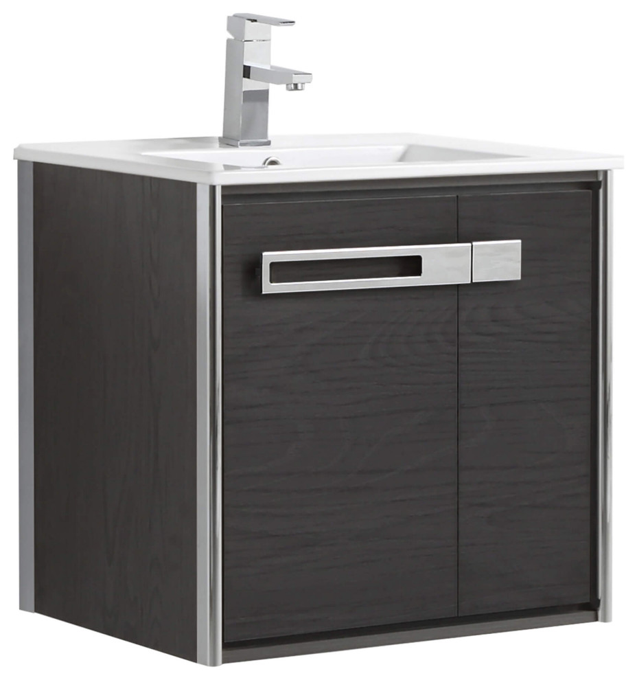Oakville Wall Mount Bathroom Vanity, 24 Inch Contemporary Bathroom