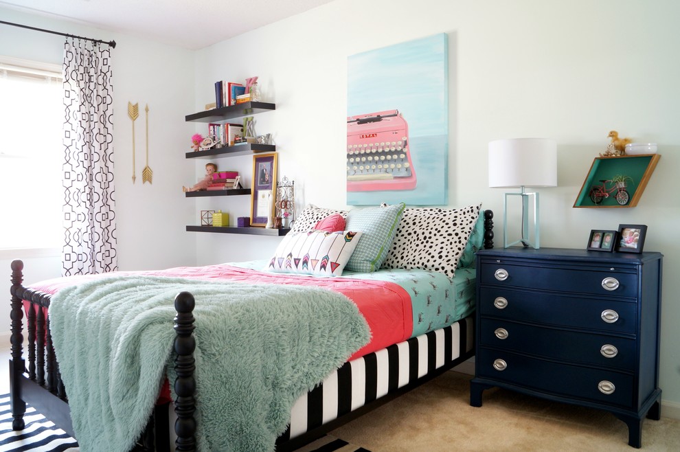 This is an example of a mid-sized eclectic kids' room for girls in Other.