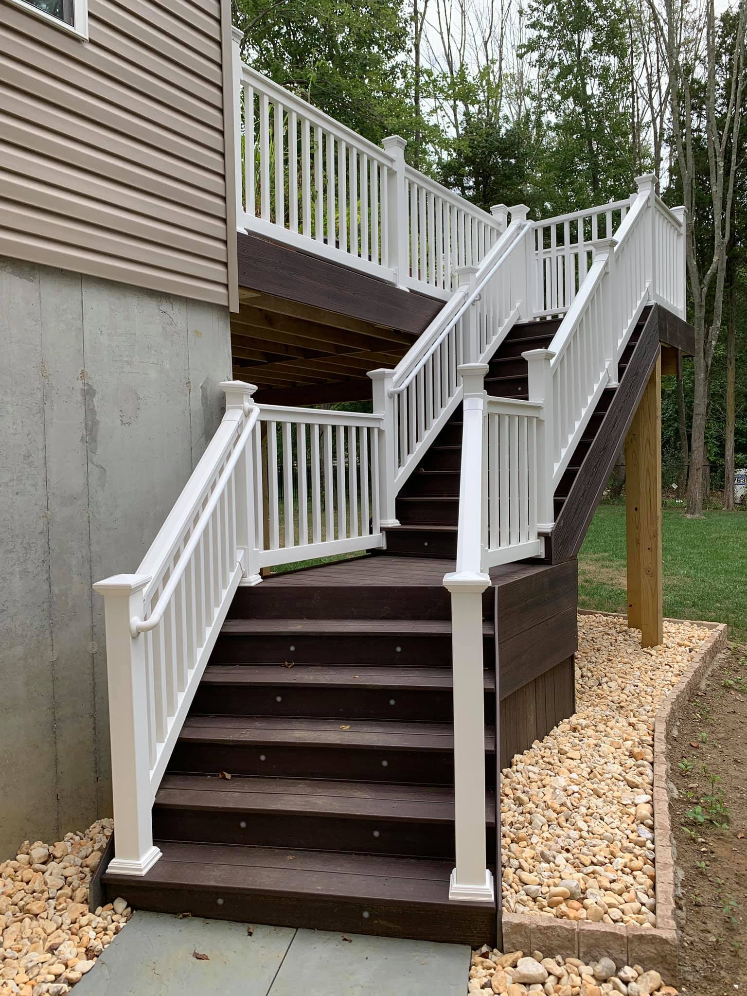 White Railing Lifted Deck