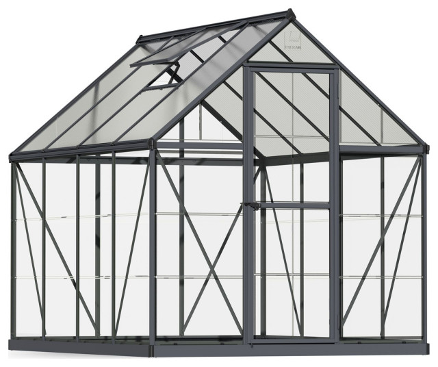 Palram Canopia Hybrid 6' X 8' Greenhouse Gray Modern