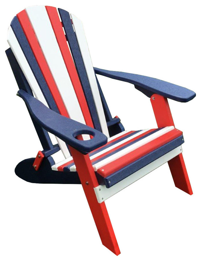 red white blue chairs