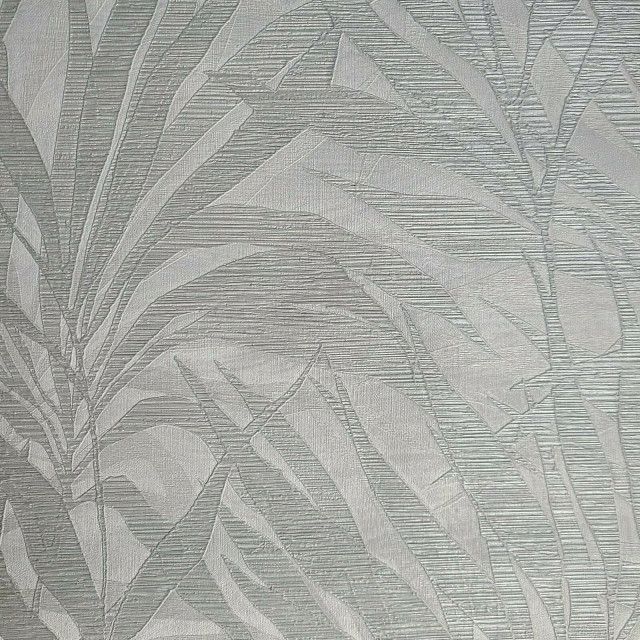 Floral Gray Silver palm tree leaves branches textured wallpaper, 8.5