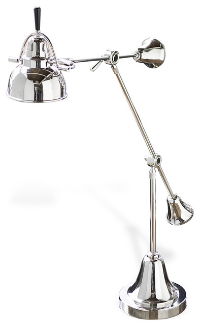 Caden Vintage Silver Metal Adjustable Task Lamp