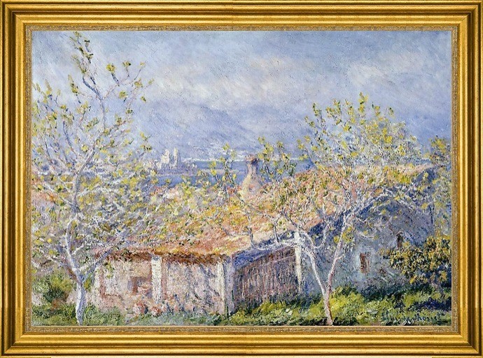 Claude Oscar Monet-16"x24" Framed Canvas