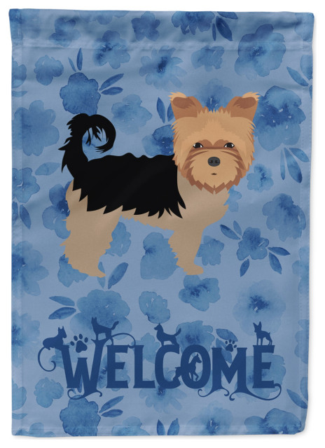 Large Multicolor Caroline's Treasures CK3682CHF Yorkshire Terrier Welcome Flag Canvas House Size 