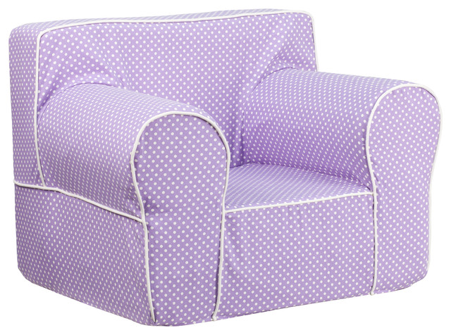 MFO Oversized Lavender Dot Kids Chair with White Piping