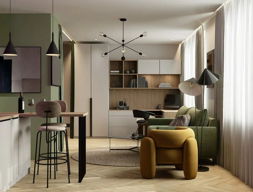 Ремонт однокомнатной квартиры в молодежном стиле