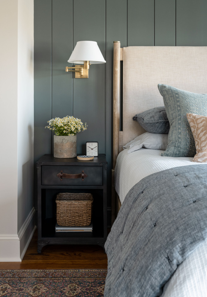 Bedroom - coastal master bedroom idea in Boston