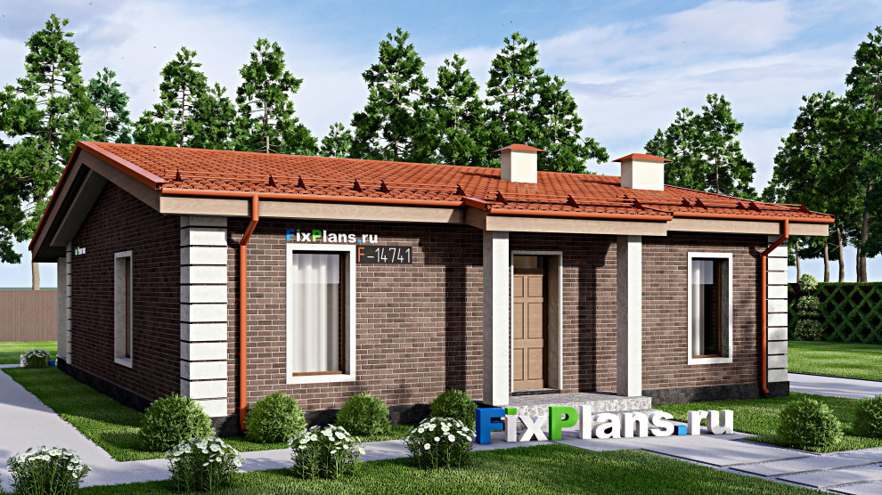 Проект одноэтажного дома 15х12м S136м2 F-14741