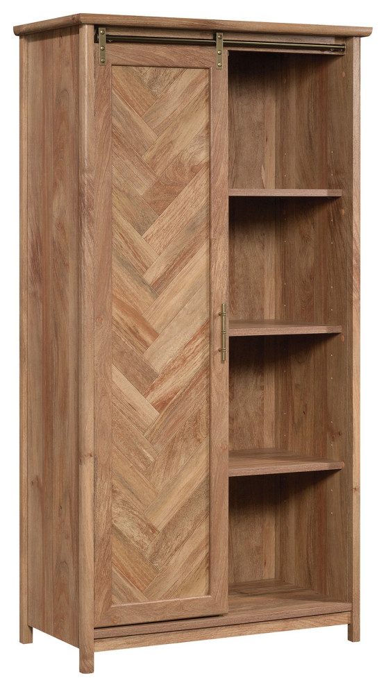 Bookcase, Open Shelves & Reversible Herringbone Patterned Door, Sindoori Mango