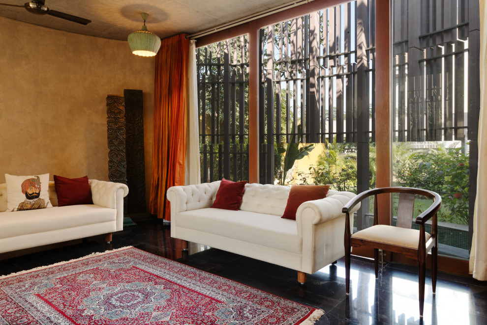 Design ideas for a contemporary family room in Ahmedabad.