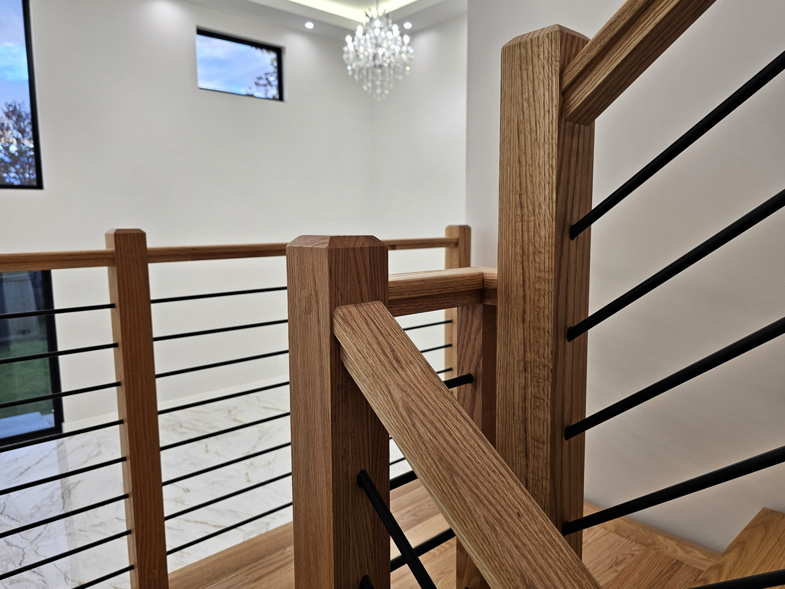 143_Modern Floating Red Oak and Metal Staircase, Sterling, VA