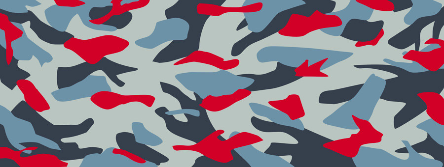 Camouflage - Red & Blue Wall Mural
