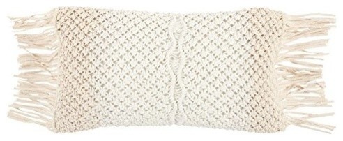 Rizzy Home Macram Decorative Polyester Filled Pillow 11 X21