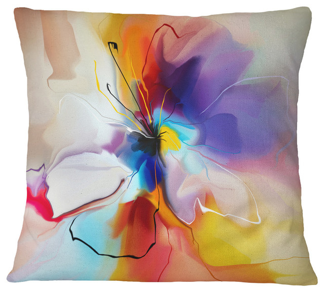 Creative Flower in Multiple Colors Floral Throw Pillow, 16"x16"