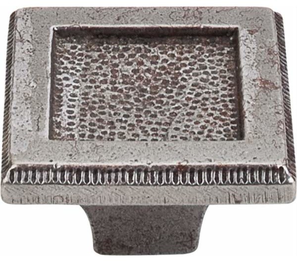 Top Knobs Square Inset Knob 2 Inch Cast Iron Craftsman And Drawer Knobs by