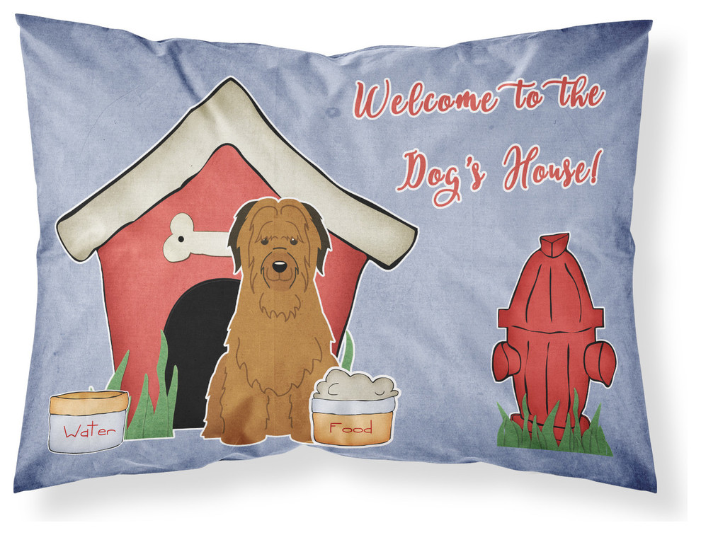Dog House Collection Briard Brown Fabric Standard Pillowcase