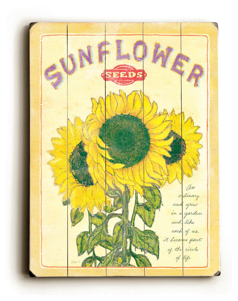 Sunflower Seeds Wooden Sign, 40x30